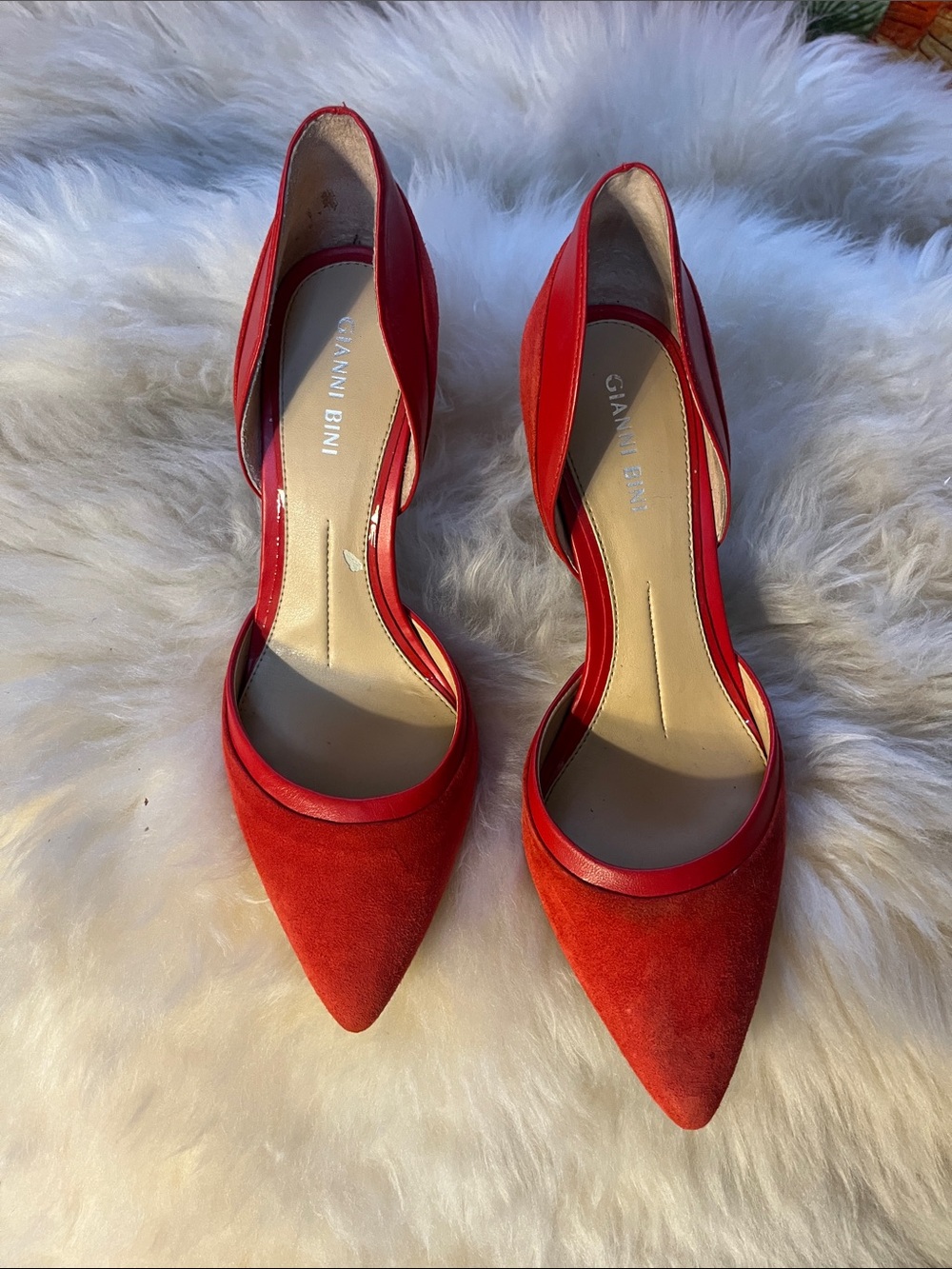 Gianni Bini Red Pointed D'Orsay Pumps